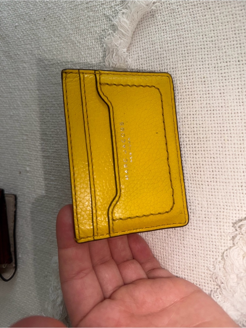 Yellow Leather Card Holder